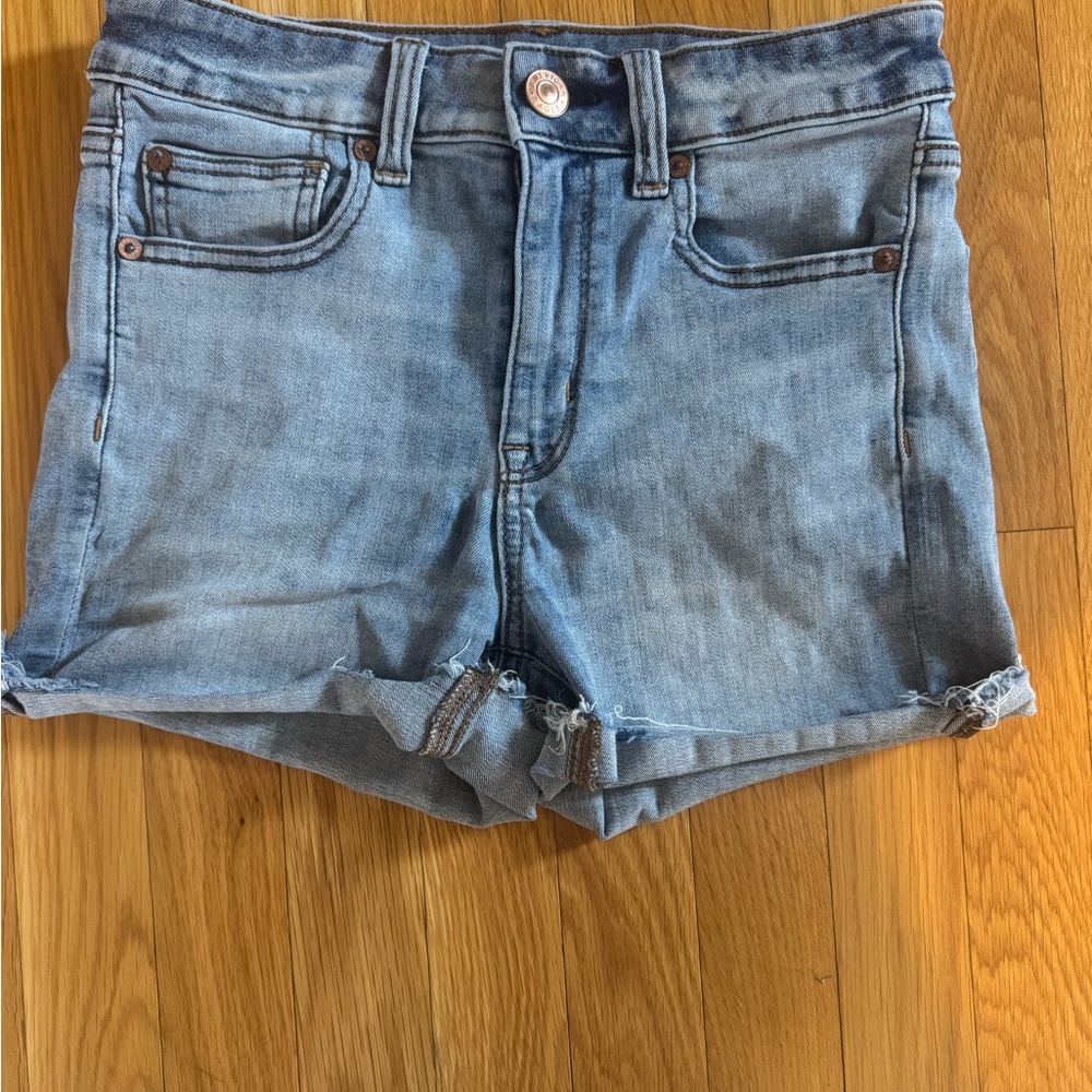 American Eagle Light Wash Denim Blue Women's Shorts